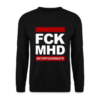 FCK MHD Ökologisch Nachhaltig - Unisex Pullover - Schwarz - Vorne - Alina (178cm) & Michal (187cm)