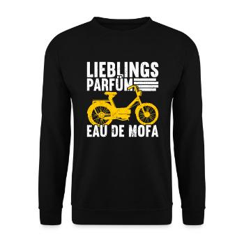 Mofa Mofas Moped Zweirad Mofafahrer Rollerfahrer - Unisex Pullover - Schwarz - Vorne - Alina (178cm) & Michal (187cm)