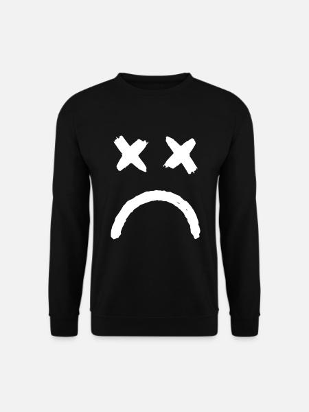 Smiley Crossed Eyed Sad Smiley - Unisex Pullover - Schwarz