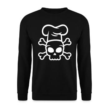 Koch Skull Chapeau de chef - Sweat-shirt Unisexe - noir - Devant - Alina (178cm) & Michal (187cm)