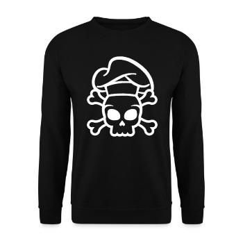 Koch Skull Chef’s Hat Cooking - Sweat-shirt Unisexe - noir - Devant - Alina (178cm) & Michal (187cm)