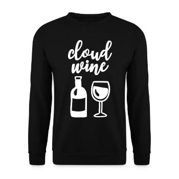 Cloud Vin Verre de vin Bouteille de vin Amateurs de vin - Sweat-shirt Unisexe - noir - Devant - Alina (178cm) & Michal (187cm)