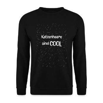Katzenhaare sind COOL - Unisex Pullover - Schwarz - Vorne - Alina (178cm) & Michal (187cm)