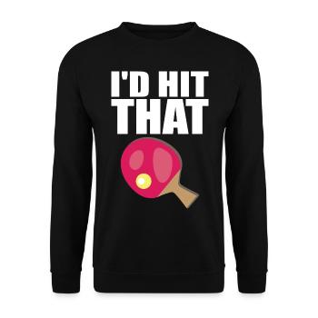 Tischtennisspieler Geschenk Ping Pong Tischtennis - Unisex Pullover - Schwarz - Vorne - Alina (178cm) & Michal (187cm)