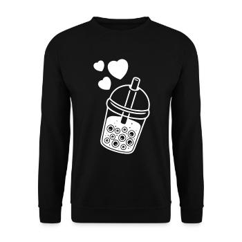 Bubble Tea Love Boba - Unisex Pullover - Schwarz - Vorne - Alina (178cm) & Michal (187cm)