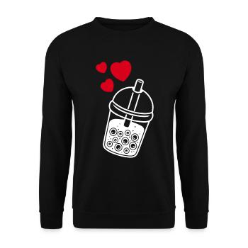 Bubble Tea Love Boba - Unisex Pullover - Schwarz - Vorne - Alina (178cm) & Michal (187cm)