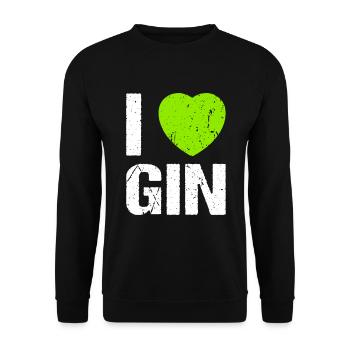 J’adore Gin Heart Gin Lovers - Sweat-shirt Unisexe - noir - Devant - Alina (178cm) & Michal (187cm)