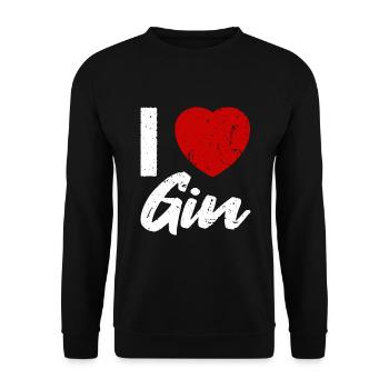 J’adore le Gin - Sweat-shirt Unisexe - noir - Devant - Alina (178cm) & Michal (187cm)