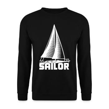 Sailor Segelboot Segeln - Unisex Pullover - Schwarz - Vorne - Alina (178cm) & Michal (187cm)