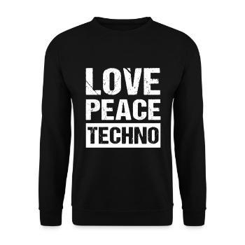 Amour Paix Techno - Sweat-shirt Unisexe - noir - Devant - Alina (178cm) & Michal (187cm)