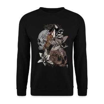 Skull lily - Unisex Sweatshirt - black - Front - Alina (178cm) & Michal (187cm)