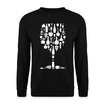 Vin Verre à vin Amateurs de vin - Sweat-shirt Unisexe - noir - Devant - Alina (178cm) & Michal (187cm)
