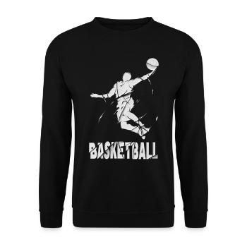 Basketball Basketball Player Dunking Broken Splash - Unisex Sweatshirt - black - Front - Alina (178cm) & Michal (187cm)