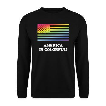 America Is Colorful! (Stars And Stripes) - Unisex Sweatshirt - black - Front - Alina (178cm) & Michal (187cm)