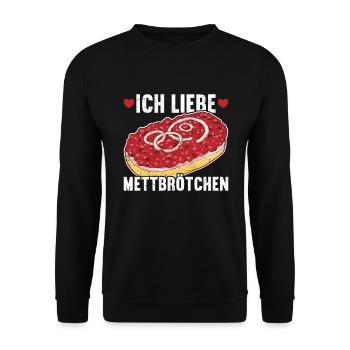 Mettbrötchen Mett Mettigel - Unisex Pullover - Schwarz - Vorne - Alina (178cm) & Michal (187cm)