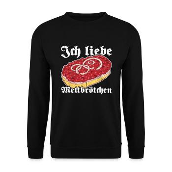 Mettbrötchen Mett Mettigel - Unisex Pullover - Schwarz - Vorne - Alina (178cm) & Michal (187cm)
