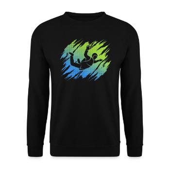 Fallschirmspringen Fallschirmspringer Fallschirm - Unisex Pullover - Schwarz - Vorne - Alina (178cm) & Michal (187cm)