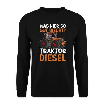 Traktor Trekker Bauer Landwirtschaft - Unisex Pullover - Schwarz - Vorne - Alina (178cm) & Michal (187cm)