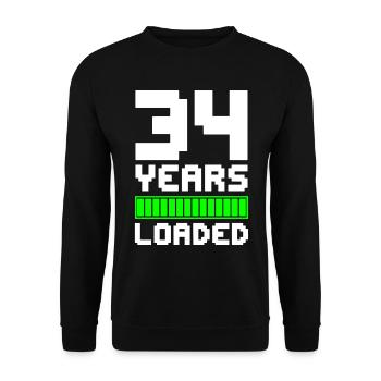 34 Years Loaded 34th Birthday - Unisex Sweatshirt - black - Front - Alina (178cm) & Michal (187cm)