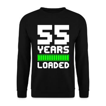 55 Years Loaded 55th Birthday - Unisex Sweatshirt - black - Front - Alina (178cm) & Michal (187cm)