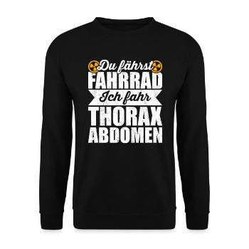 MTRA Röntgen Radiologie Radiologe - Unisex Pullover - Schwarz - Vorne - Alina (178cm) & Michal (187cm)