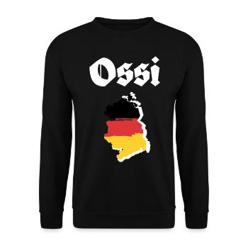 Ossi DDR Ostdeutschland - Unisex Pullover - Schwarz - Vorne - Alina (178cm) & Michal (187cm)