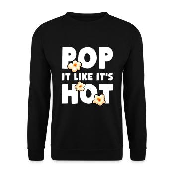 Popcorn Pop It Like It's Hot - Unisex Pullover - Schwarz - Vorne - Alina (178cm) & Michal (187cm)