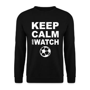 Keep Calm And Watch Soccer Fußball Sport Fan - Unisex Pullover - Schwarz - Vorne - Alina (178cm) & Michal (187cm)