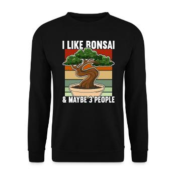 Bonsai Tree - Unisex Sweatshirt - black - Front - Alina (178cm) & Michal (187cm)