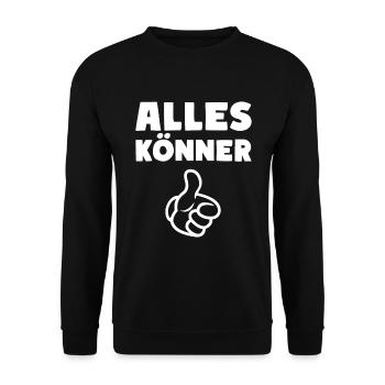 Alles Könner - Unisex Pullover - Schwarz - Vorne - Alina (178cm) & Michal (187cm)