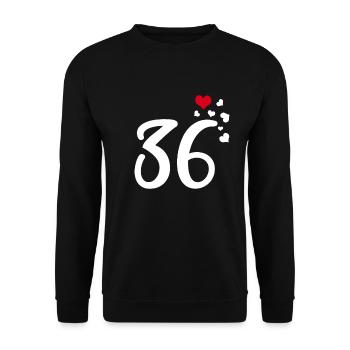 36th birthday anniversary hearts 36 - Unisex Sweatshirt - black - Front - Alina (178cm) & Michal (187cm)