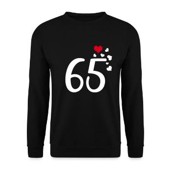 65e anniversaire cœurs 65 - Sweat-shirt Unisexe - noir - Devant - Alina (178cm) & Michal (187cm)
