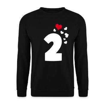 2 hearts 2nd birthday - Unisex Sweatshirt - black - Front - Alina (178cm) & Michal (187cm)