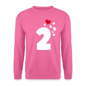 2 cœurs 2ème anniversaire - Sweat-shirt Unisexe - rose - Devant
