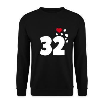 32 hearts 32nd birthday - Unisex Sweatshirt - black - Front - Alina (178cm) & Michal (187cm)