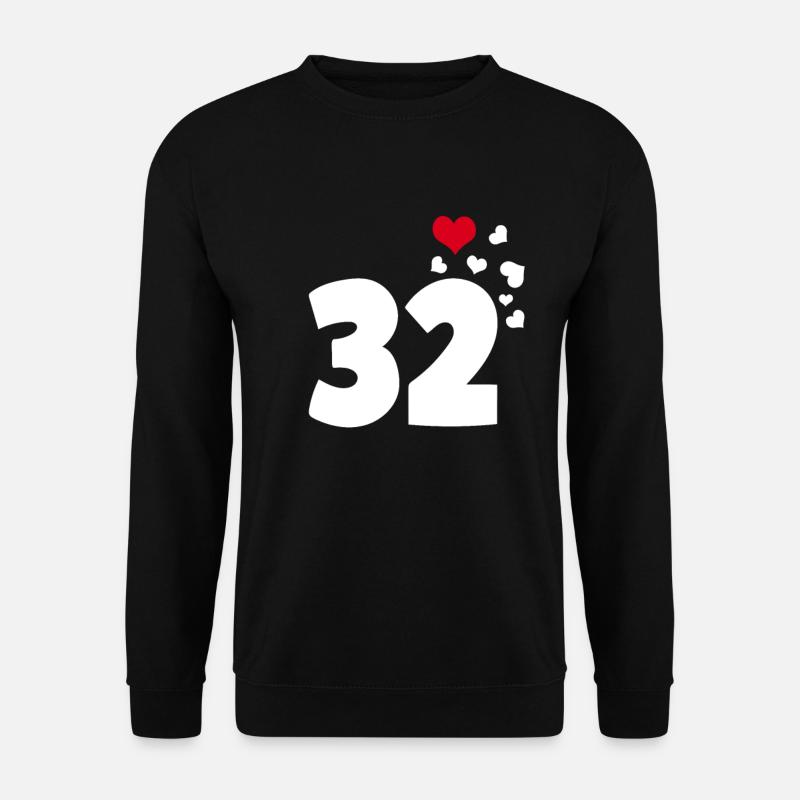 32 hearts 32nd birthday - Unisex Sweatshirt - black