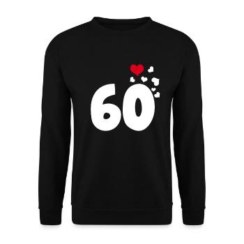 60 cœurs 60e anniversaire - Sweat-shirt Unisexe - noir - Devant - Alina (178cm) & Michal (187cm)