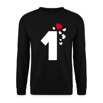 1 Heart Number One 1st Anniversary - Unisex Sweatshirt - black - Front - Alina (178cm) & Michal (187cm)