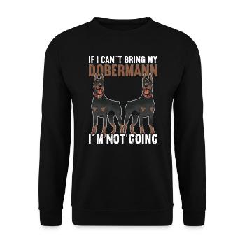 Dobermann Hund - Unisex Pullover - Schwarz - Vorne - Alina (178cm) & Michal (187cm)