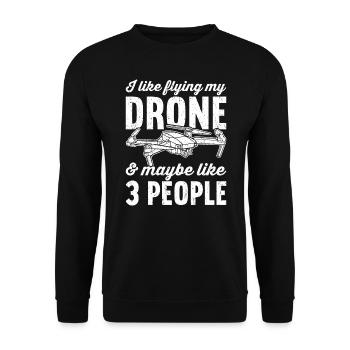 Drone pilote Drones - Sweat-shirt Unisexe - noir - Devant - Alina (178cm) & Michal (187cm)