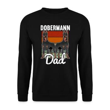 Dobermann Hund - Unisex Pullover - Schwarz - Vorne - Alina (178cm) & Michal (187cm)