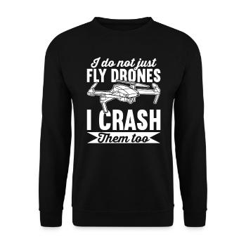 Drohnen-Pilot-Drohnen - Unisex Pullover - Schwarz - Vorne - Alina (178cm) & Michal (187cm)
