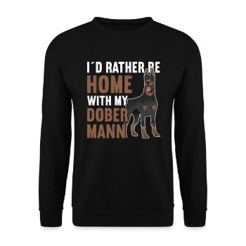 Dobermann Hund Dobermann - Unisex Pullover - Schwarz - Vorne - Alina (178cm) & Michal (187cm)