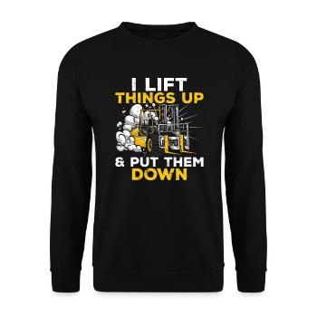 Forklift Driver Forklift Operator Forklifts - Unisex Sweatshirt - black - Front - Alina (178cm) & Michal (187cm)