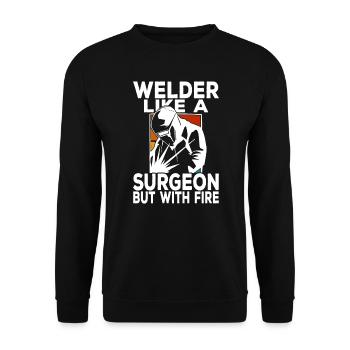 Soudeurs soudeurs - Sweat-shirt Unisexe - noir - Devant - Alina (178cm) & Michal (187cm)