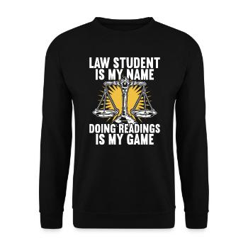 Law Student Lawyer - Unisex Sweatshirt - black - Front - Alina (178cm) & Michal (187cm)