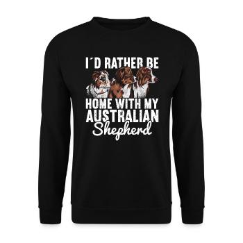 Australian Shepherd - Unisex Sweatshirt - black - Front - Alina (178cm) & Michal (187cm)