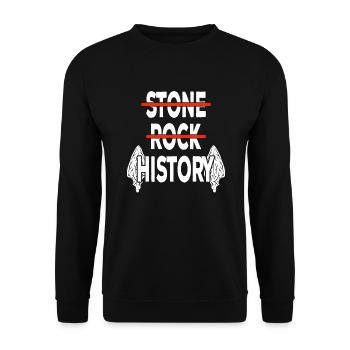 Arrowhead Hunting Arrowheads Flintknapping - Unisex Sweatshirt - black - Front - Alina (178cm) & Michal (187cm)