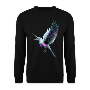 Oiseau licorne - Sweat-shirt Unisexe - noir - Devant - Alina (178cm) & Michal (187cm)