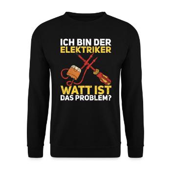Elektriker - Unisex Pullover - Schwarz - Vorne - Alina (178cm) & Michal (187cm)